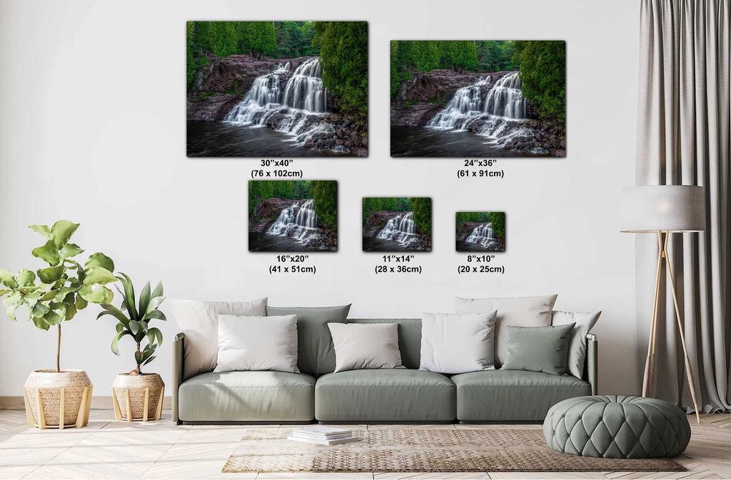 Gooseberry Falls Minnesota State Park Upper Falls Watercolor-Stylized Photography Print Wall Art, Nature Decor, Canvas Metal Acrylic