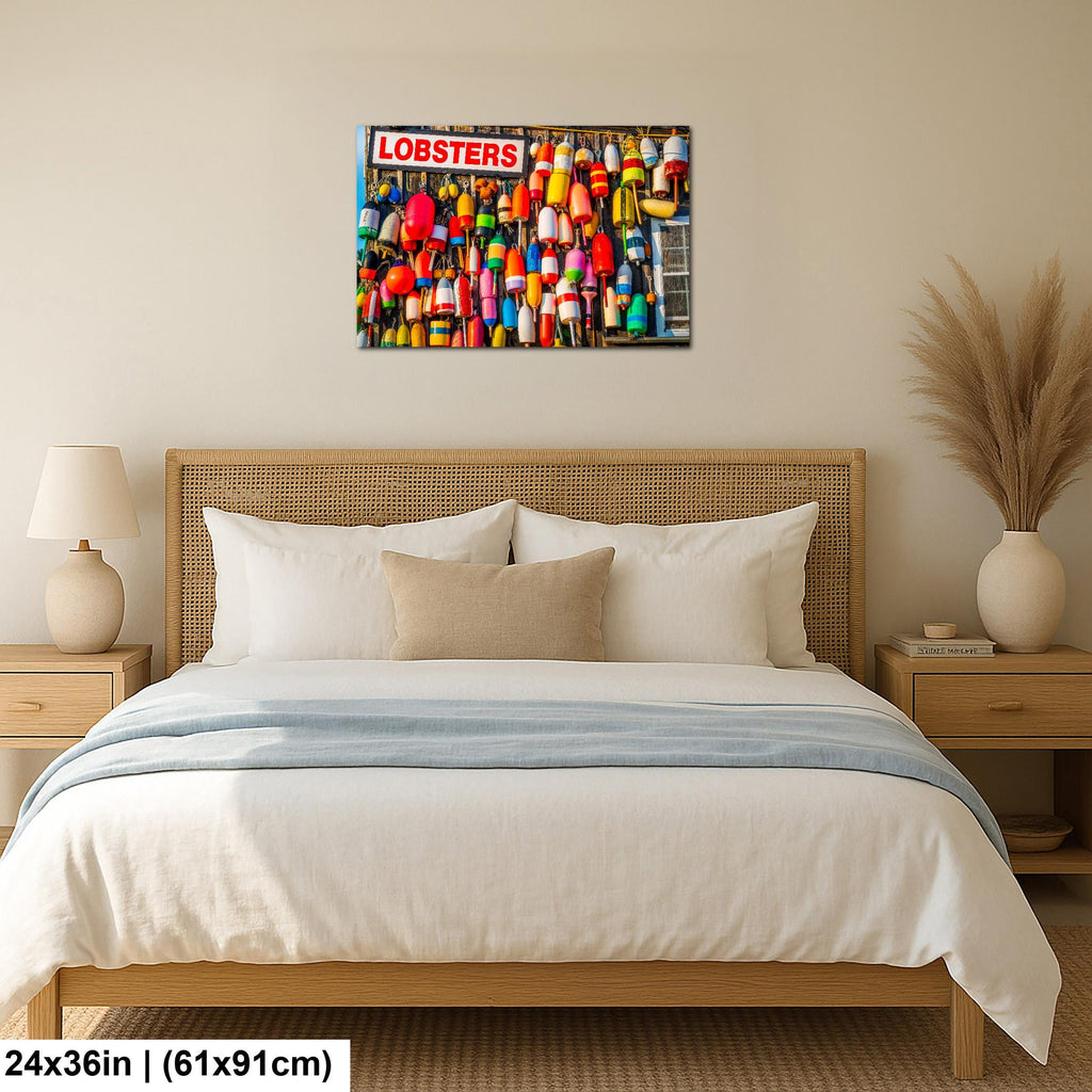 Coastal Tradition: Lobster Buoys Maine Fishing Village Photography Wall Art