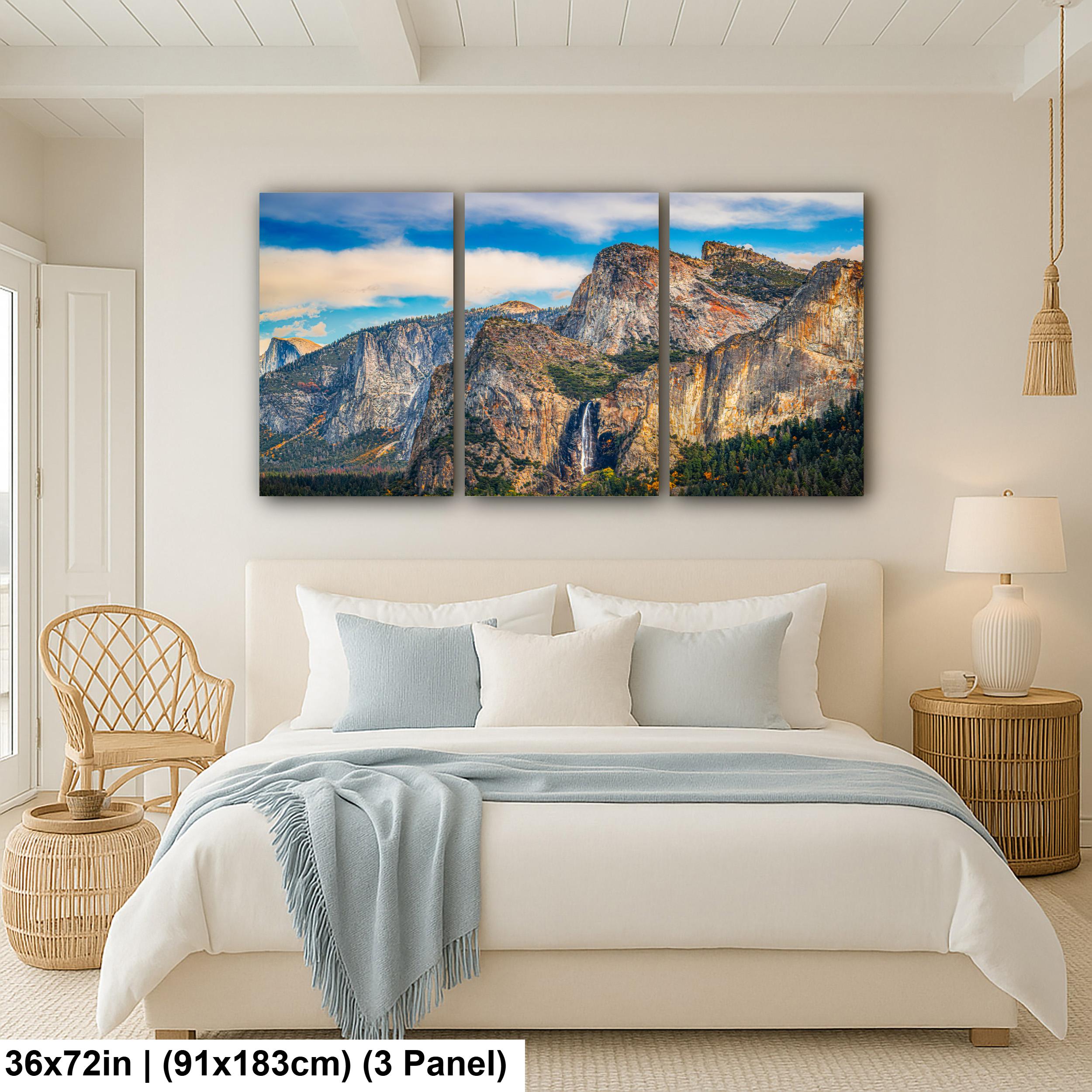 Bridalveil Fall and Granite Cliffs Yosemite National Park California Photography Print