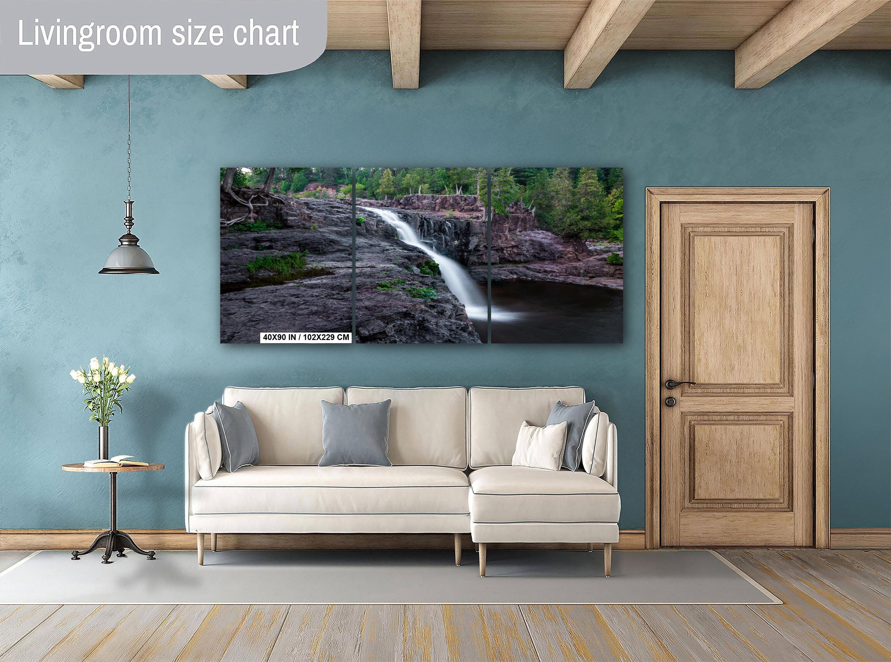 Gooseberry Falls State Park Poster Lower Falls Watercolor-Stylized Photography Print Wall Art, Minnesota Nature Decor, Canvas Metal Acrylic
