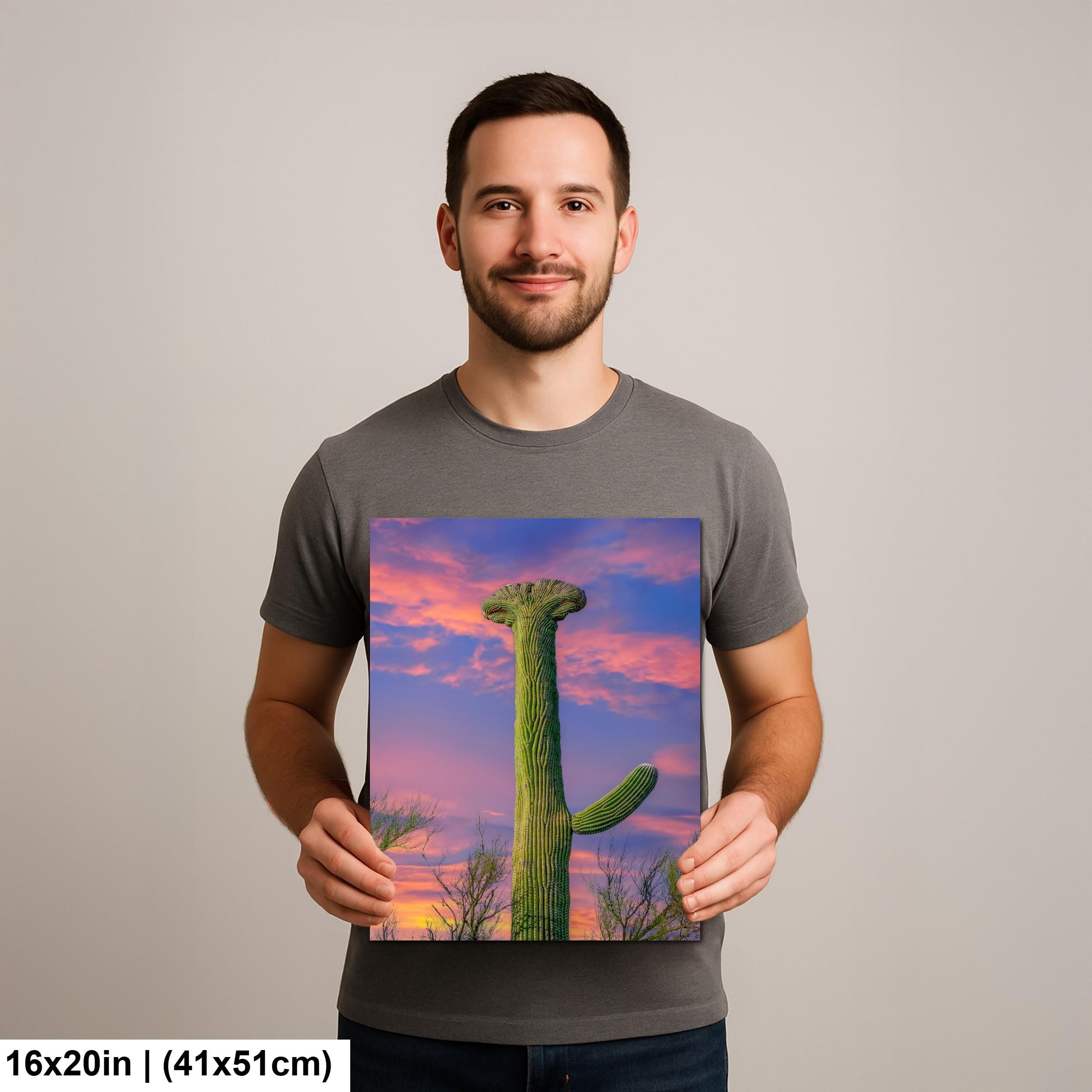 Crested Saguaro Cactus at Sunset - Saguaro National Park East Tucson Photography Print