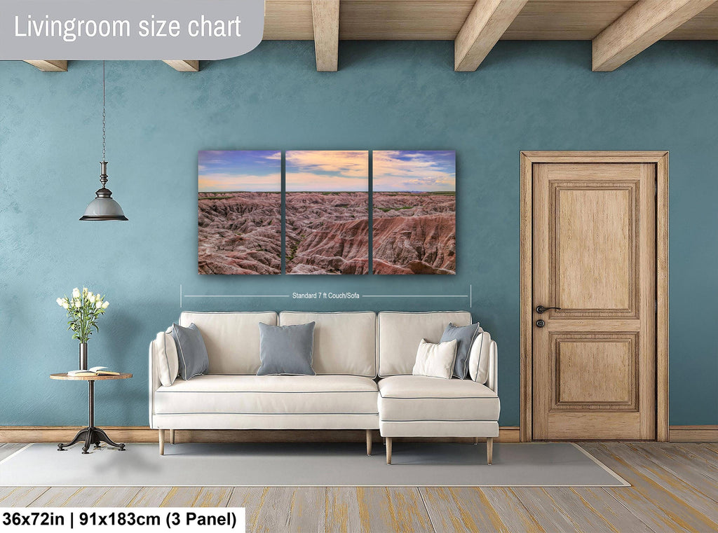 Badlands National Park Sunset Pastels South Dakota Nature Photography Wall Art