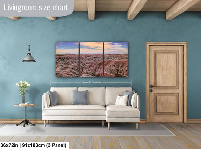 Badlands National Park Sunset Pastels South Dakota Nature Photography Wall Art