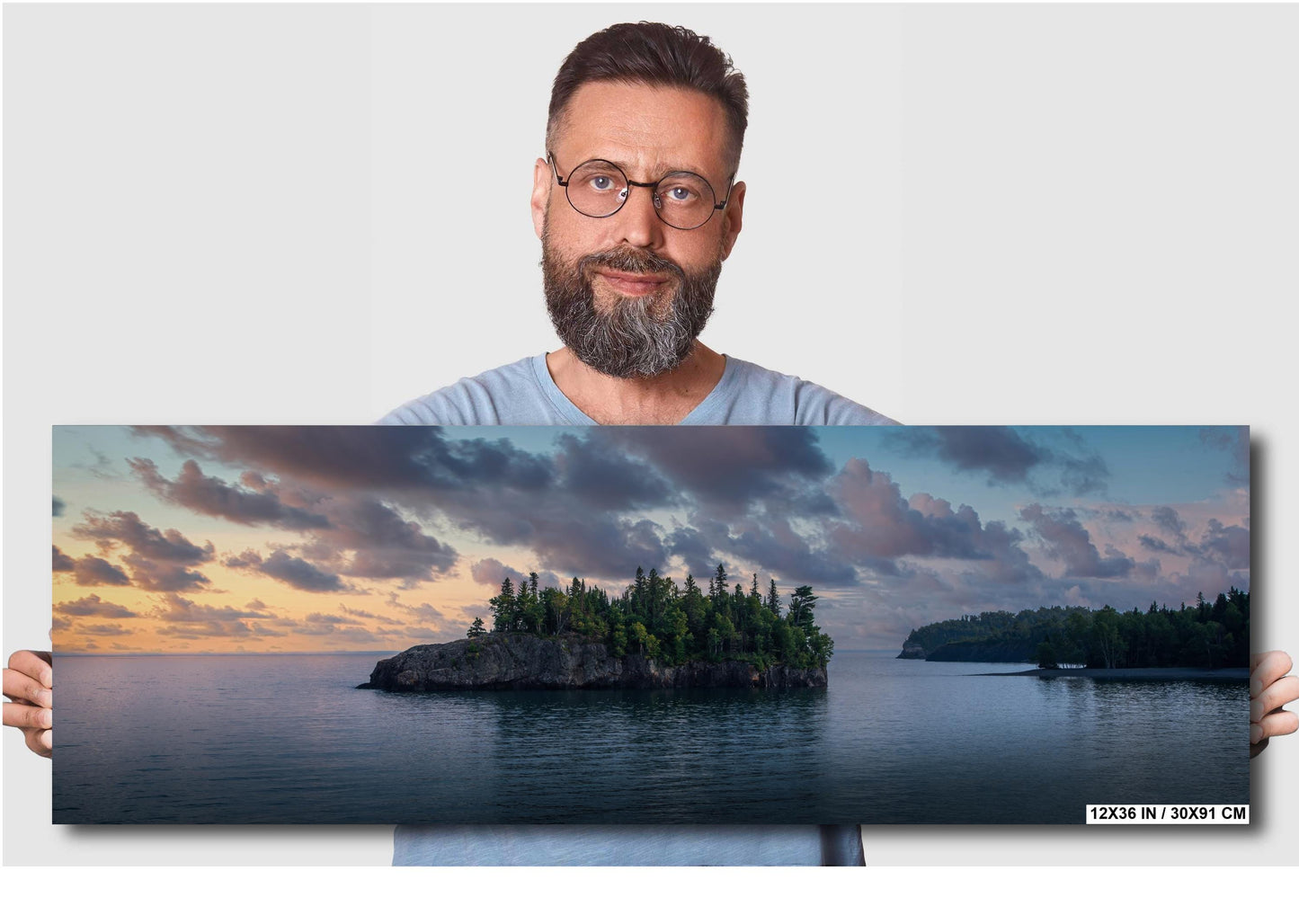 Minnesota’s Ellingson Island at Sunset off the North Shore Lake Superior Wall Art Print Aluminum/Acrylic/Metal/Canvas Photography Home Decor