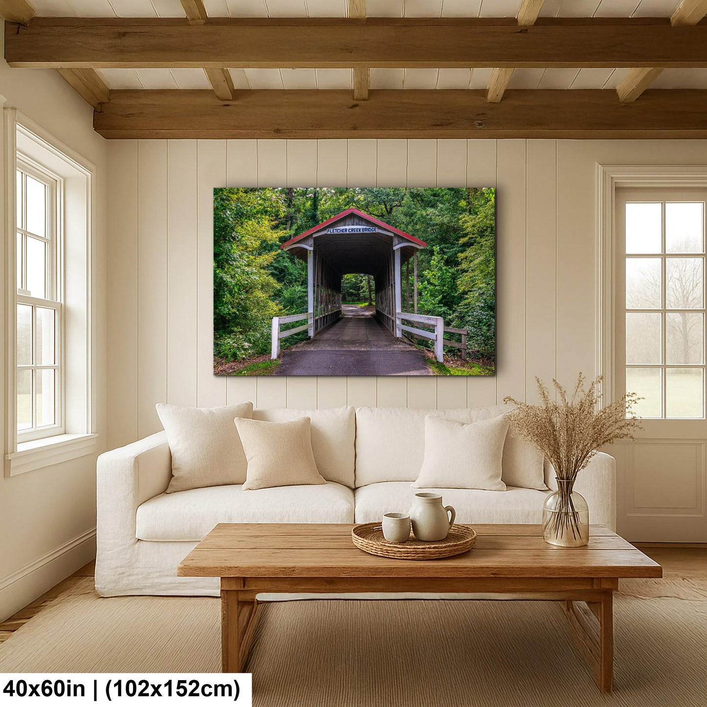 Fletcher Creek Bridge Covered Bridge - Little Rock Arkansas Photography Print