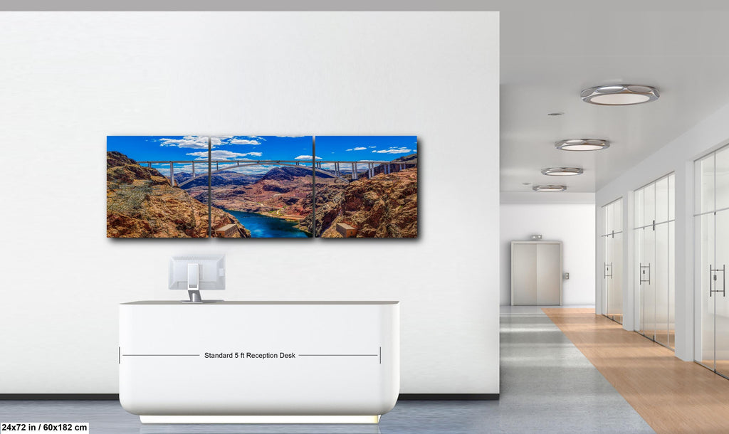 Hoover Dam Bridge Overlook, Nevada Arizona Border, Modern Engineering Photography Wall Art