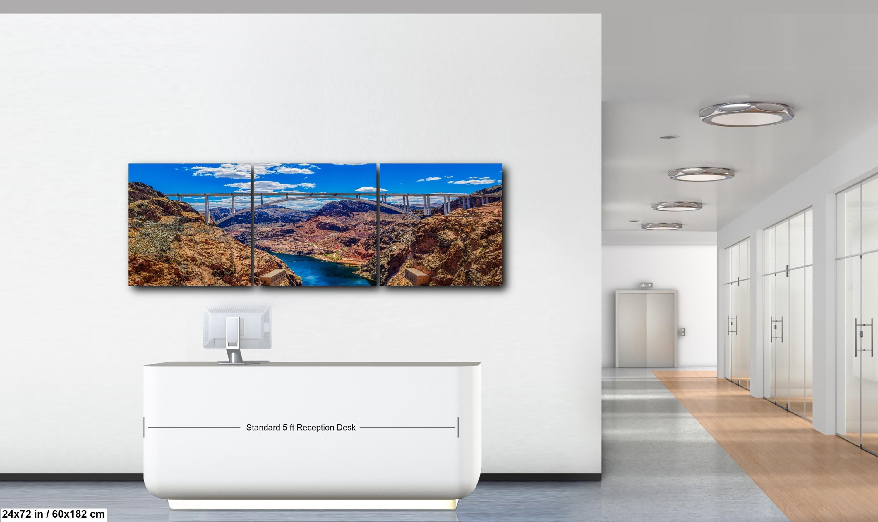 Hoover Dam Bridge Overlook, Nevada Arizona Border, Modern Engineering Photography Wall Art