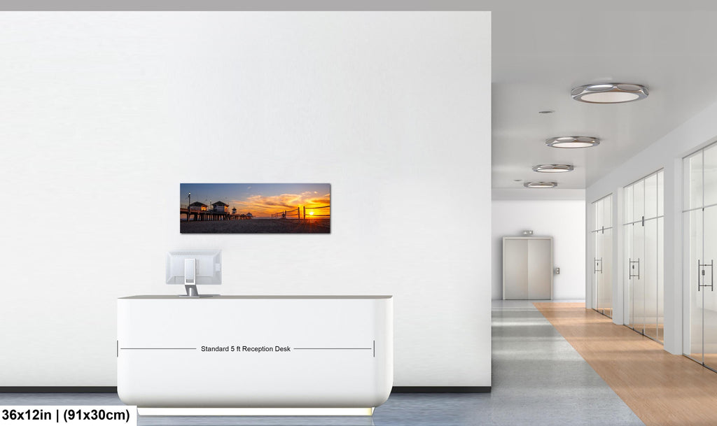 Courtside Sunset: Huntington Beach Pier California Photography Wall Art