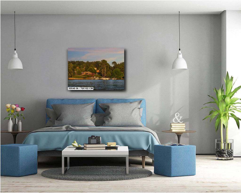 Cabana Lake Keowee at Sunset Dock and Dine South Carolina Print Wall Art Photography Aluminum/Acrylic/Metal/Canvas Nature Water Photography