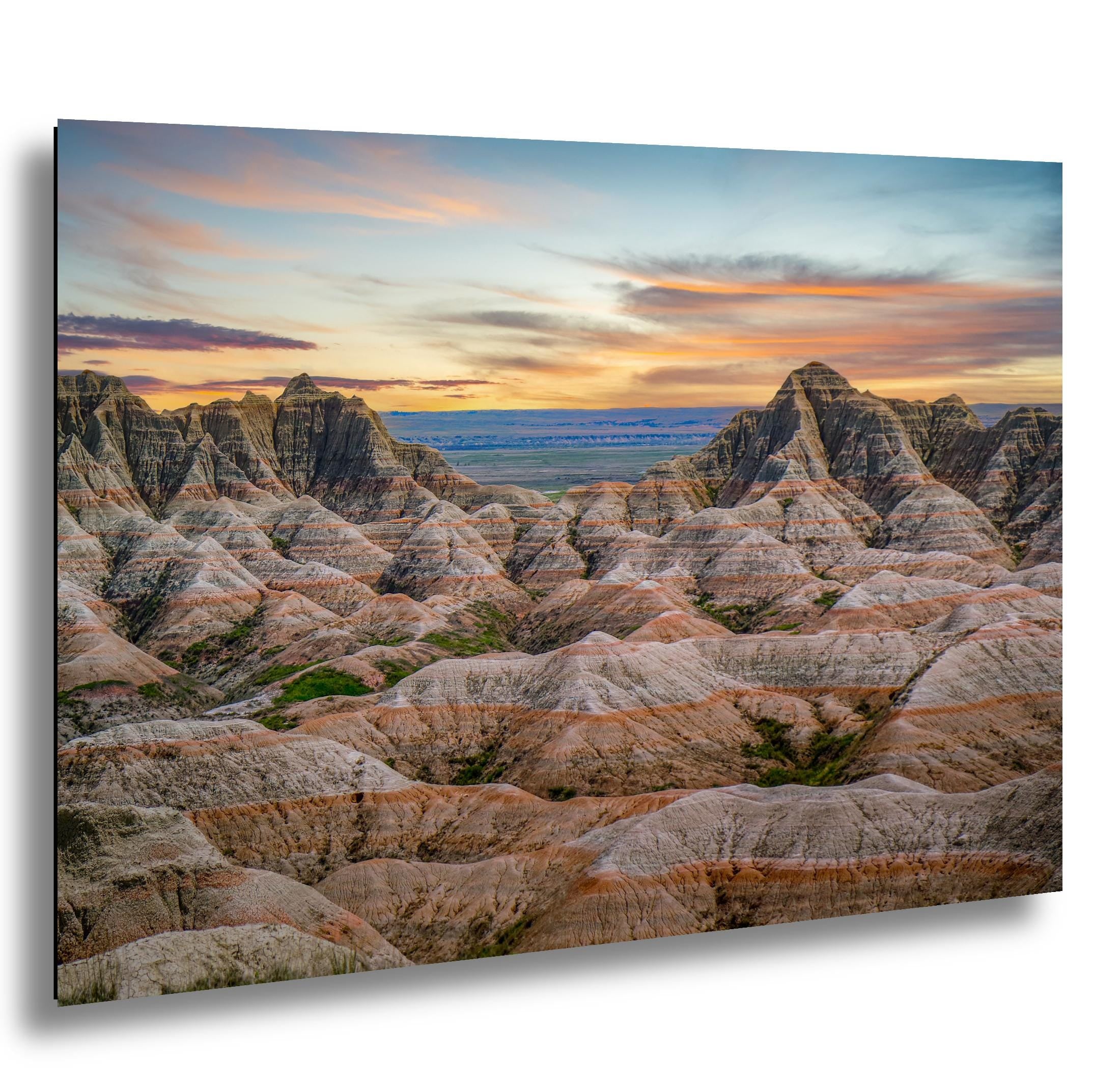 Badlands National Park Sunset Panorama: South Dakota Desert Landscape Photography Wall Art