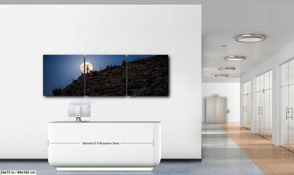 Full Moon Rising over Saguaro Ridge, Tucson Arizona Desert Landscape Photography Print