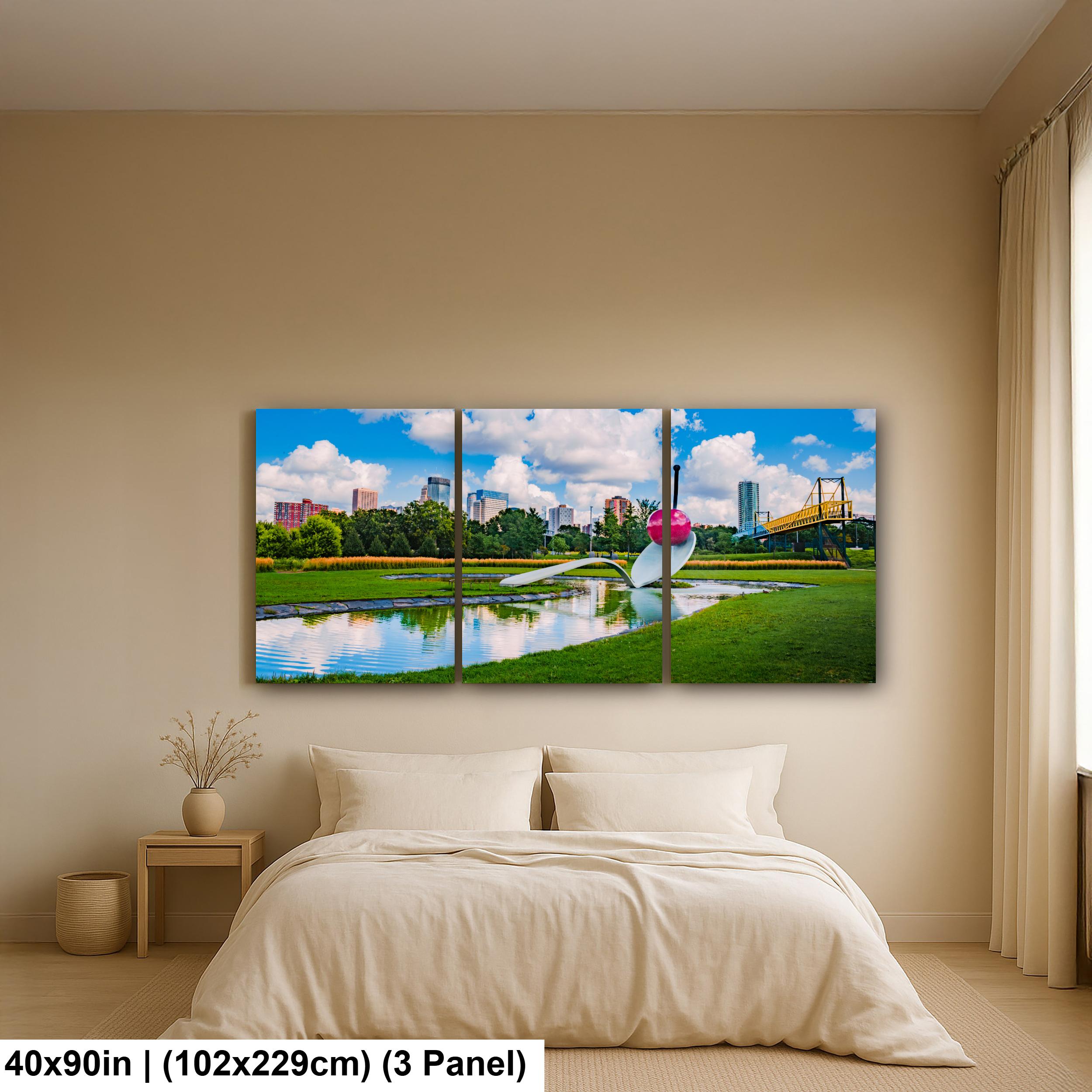 Spoonbridge and Cherry Sculpture Minneapolis Skyline Photography Print, Minnesota Walker Art Center, Modern Art Wall Decor