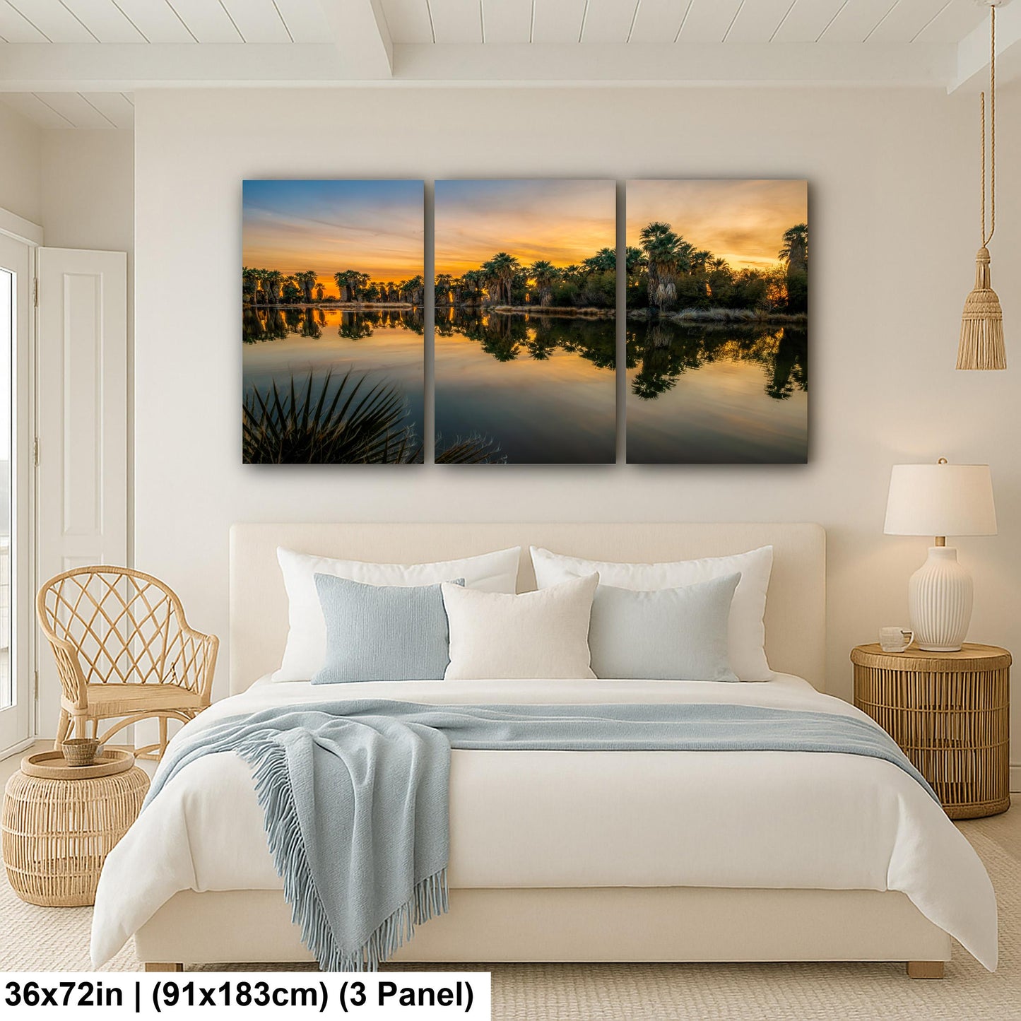 Agua Caliente Park Sunset Palm Oasis Reflection - Tucson Arizona Photography Print