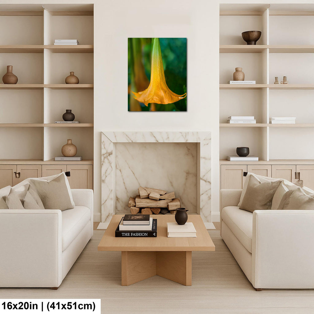 Golden Bell: Angel's Trumpet Flower Botanical Floral Photography Wall Art