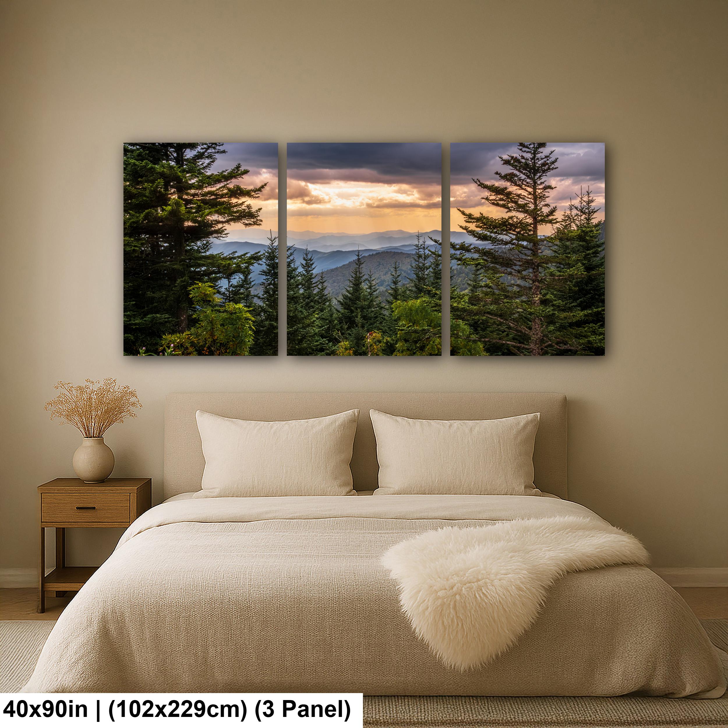 Between the Pines: Scenic View Great Smoky Mountains TN Photo Wall Art