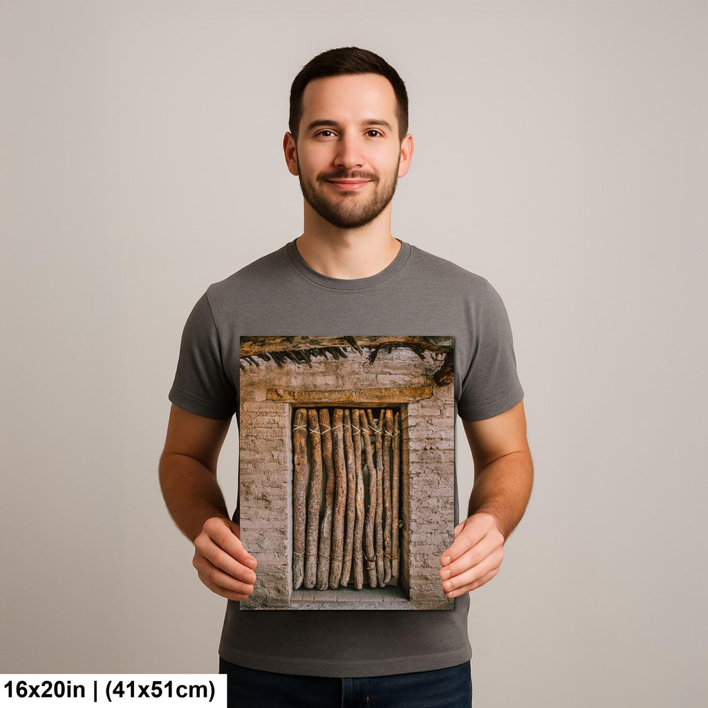Tucson Arizona - Rustic Adobe Door With Wooden Branch Gate, Photography Print Wall Art