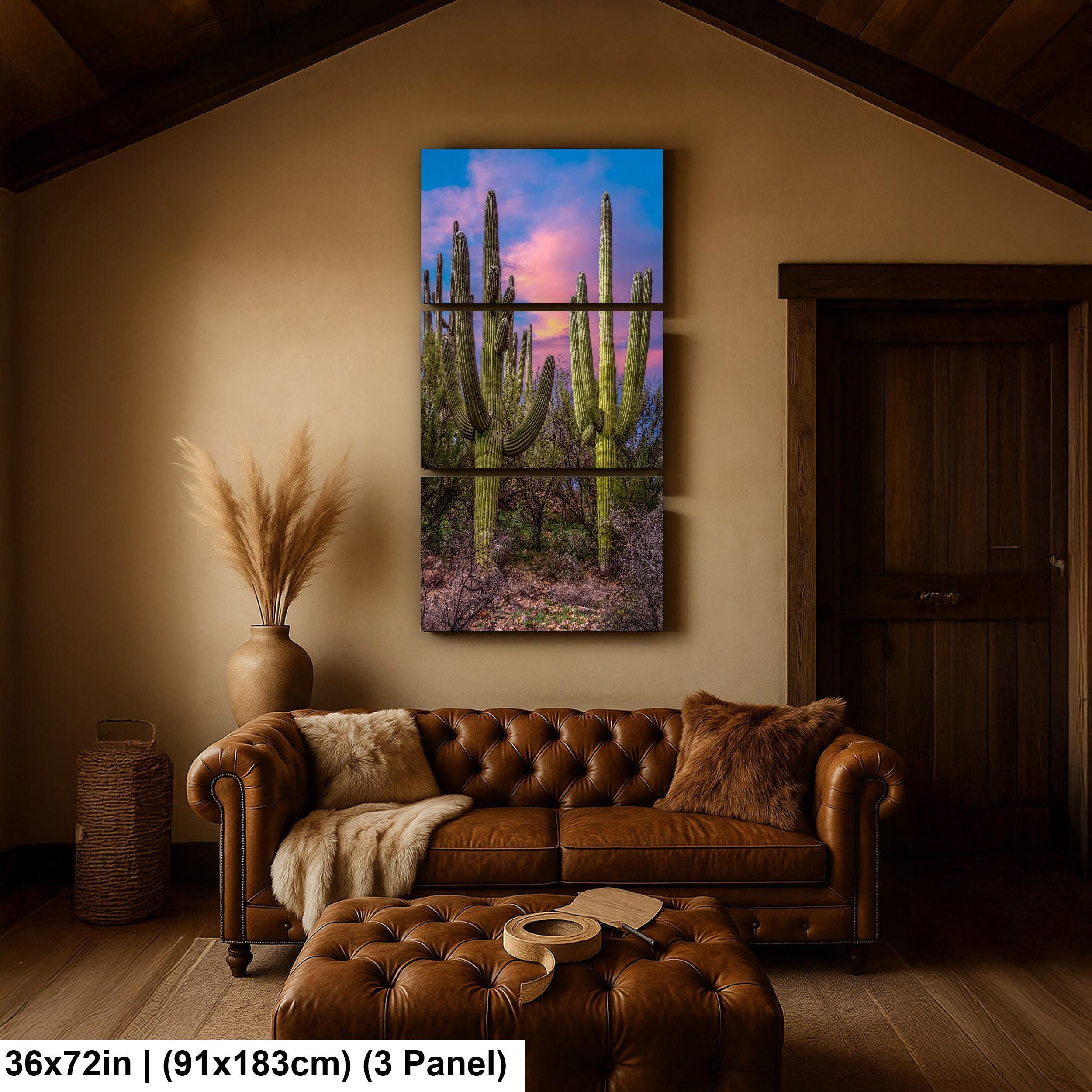 Towering Saguaros at Sunset, Catalina State Park Arizona Desert Photography Wall Art