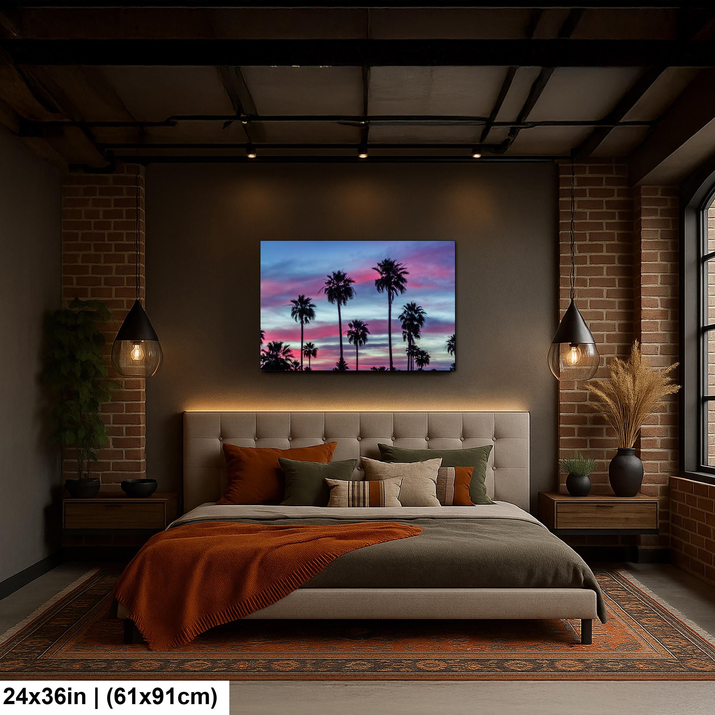 Palm Trees at Sunset, Apache Junction Arizona Photography Wall Art