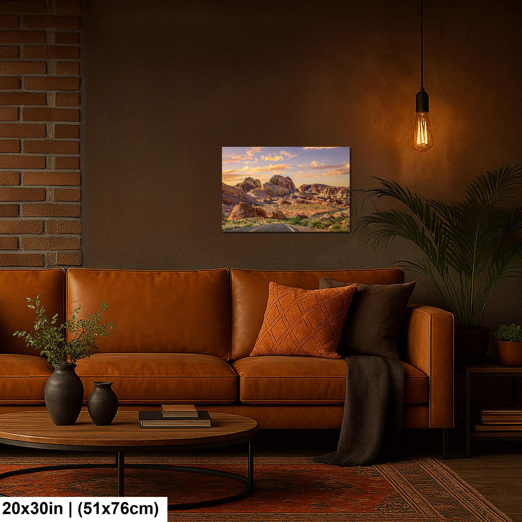 Sandstone Road: Valley of Fire State Park Nevada Golden Hour Photo Wall Art