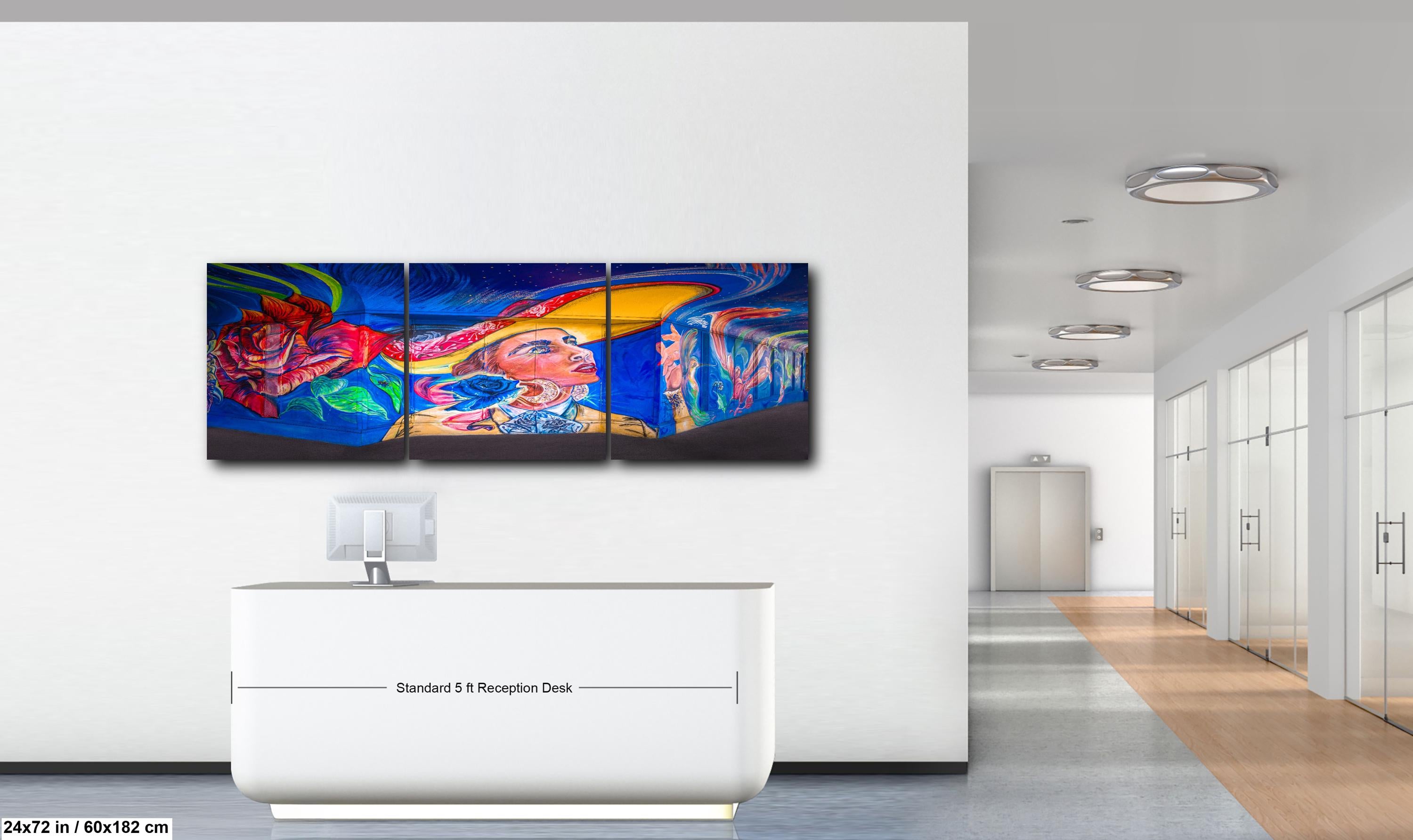 Tucson Mural - Whimsical Woman Mural With Hat, Photography Print Wall Art