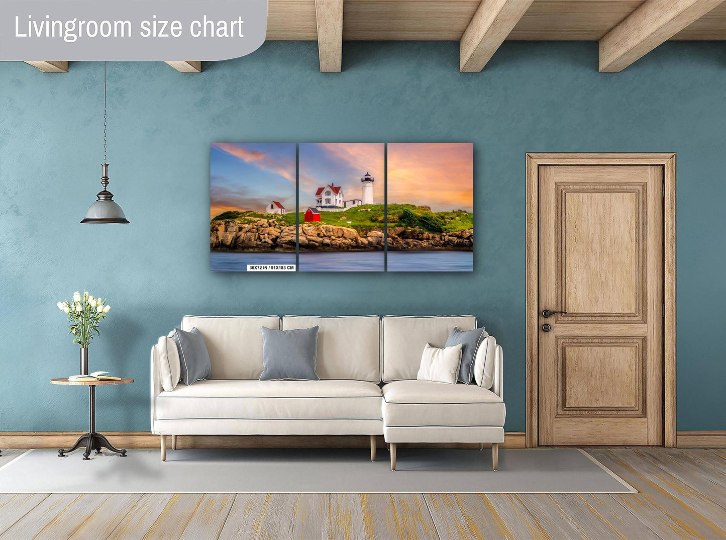 Nubble Lighthouse Wall Art – Coastal Home Decoration | Vibrant Acrylic Print