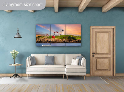 Nubble Lighthouse Wall Art – Coastal Home Decoration | Vibrant Acrylic Print