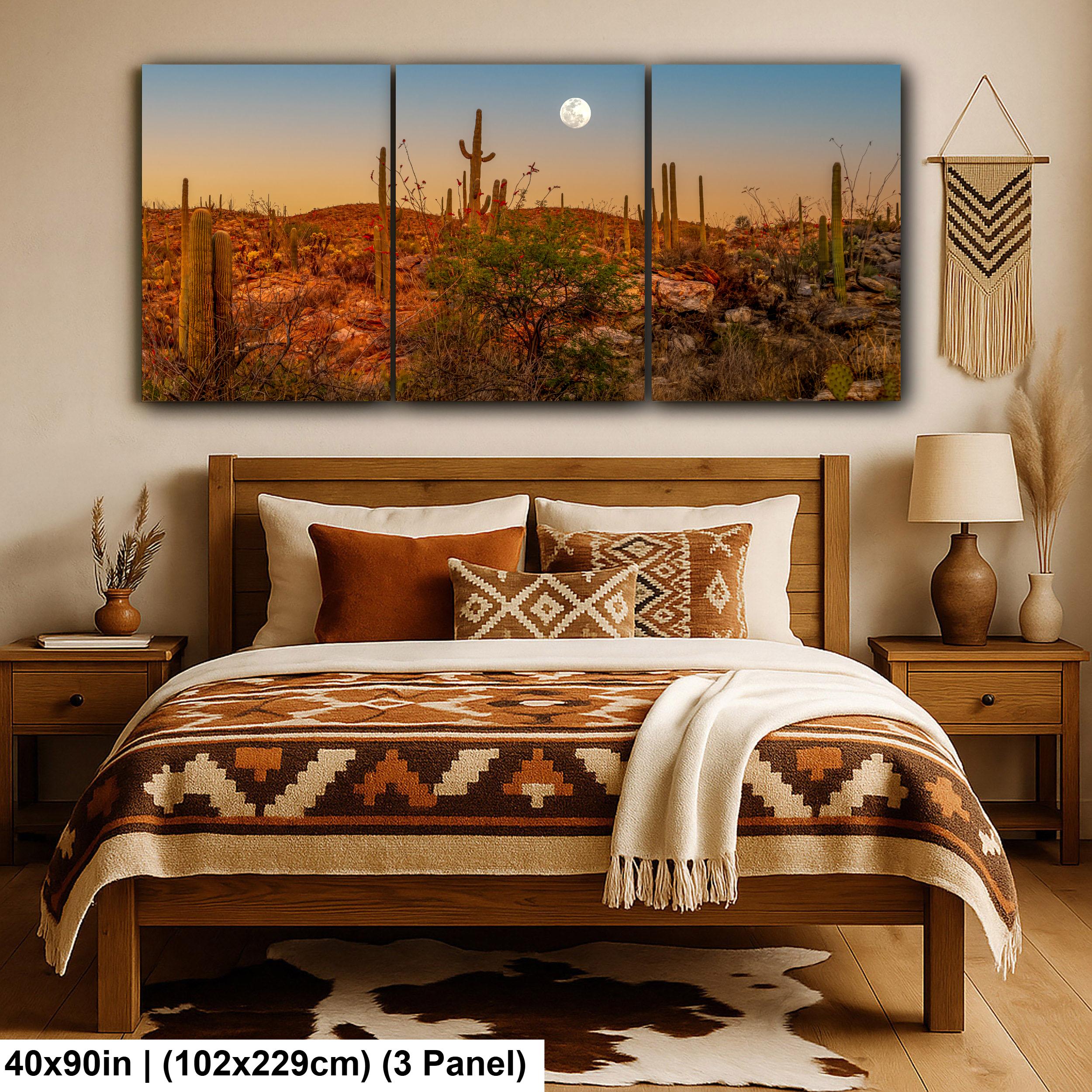 Full Moon Over Saguaro National Park East Photography Print, Tucson Arizona Desert Landscape, Southwest Wall Art