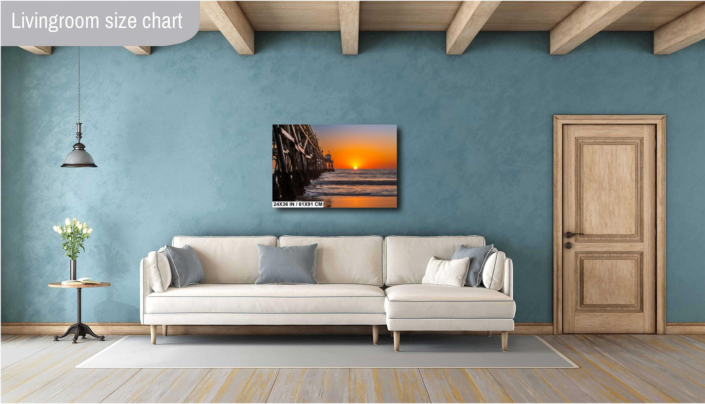 San Clemente Pier Sunset Seascape Photo: Coastal Wall Art