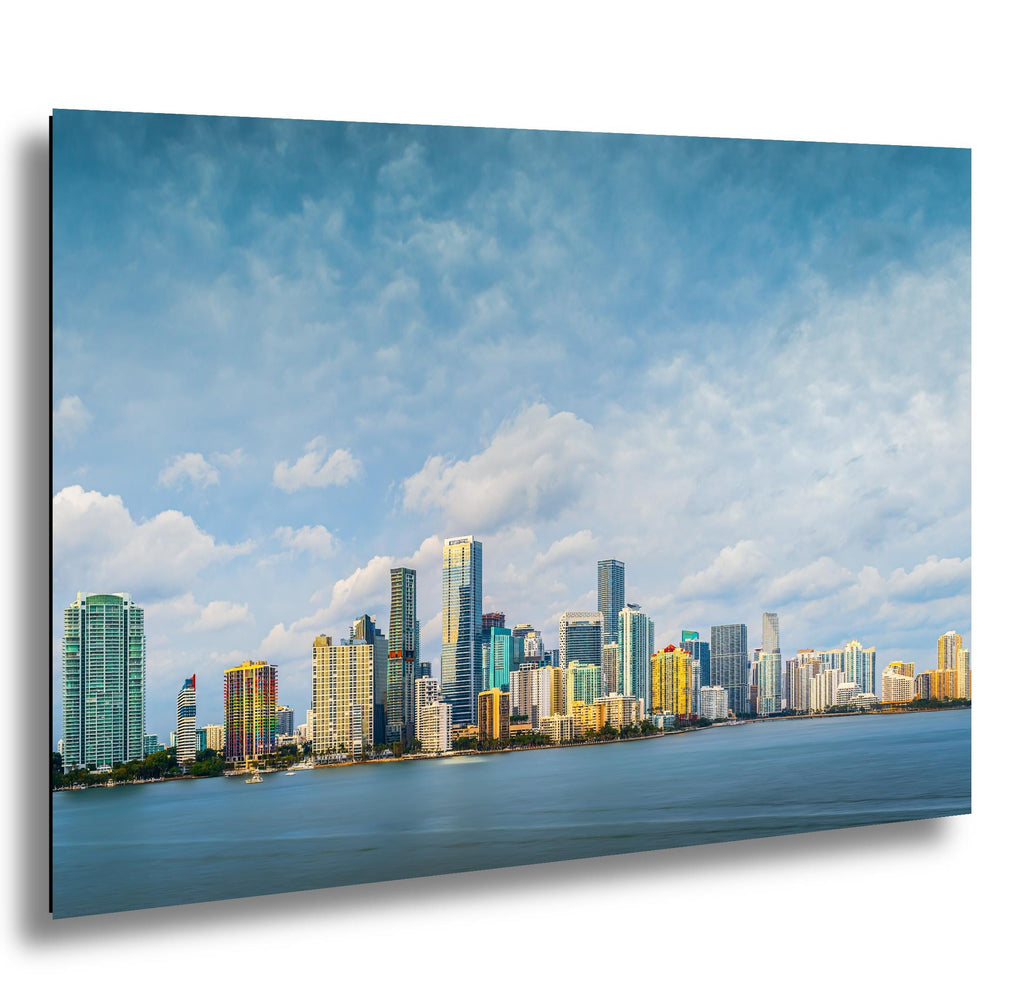 Miami Skyline Metal Print - Panoramic Wall Art With Biscayne Bay Coastal View