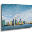 Miami Skyline Metal Print - Panoramic Wall Art With Biscayne Bay Coastal View