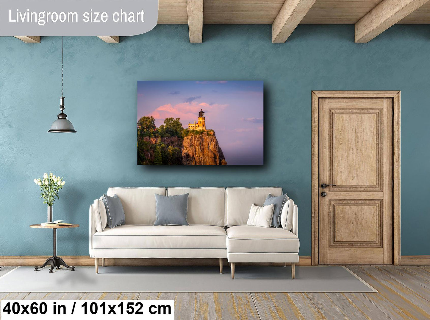Split Rock Lighthouse Print – Minnesota Wall Art | Golden Hour Sunset Canvas