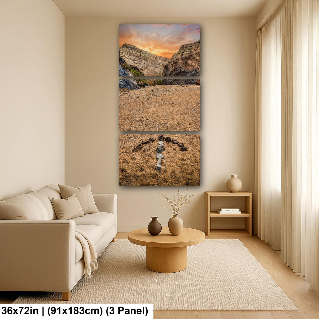 Desert Arrow: Painted Canyon Mecca Hills California Sunset Photo Wall Art