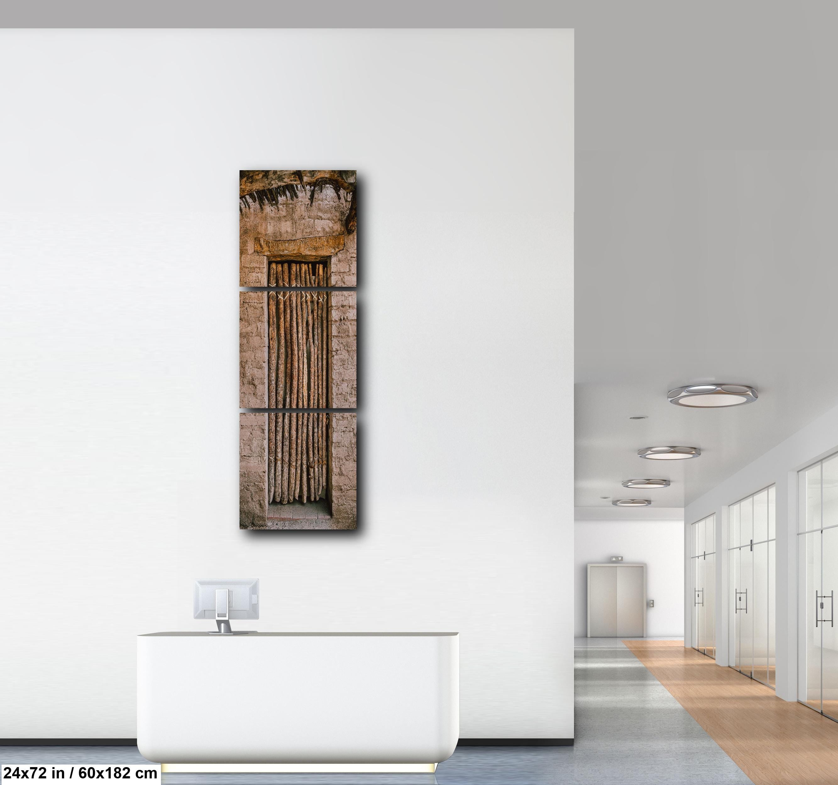 Tucson Arizona - Rustic Adobe Door With Wooden Branch Gate, Photography Print Wall Art
