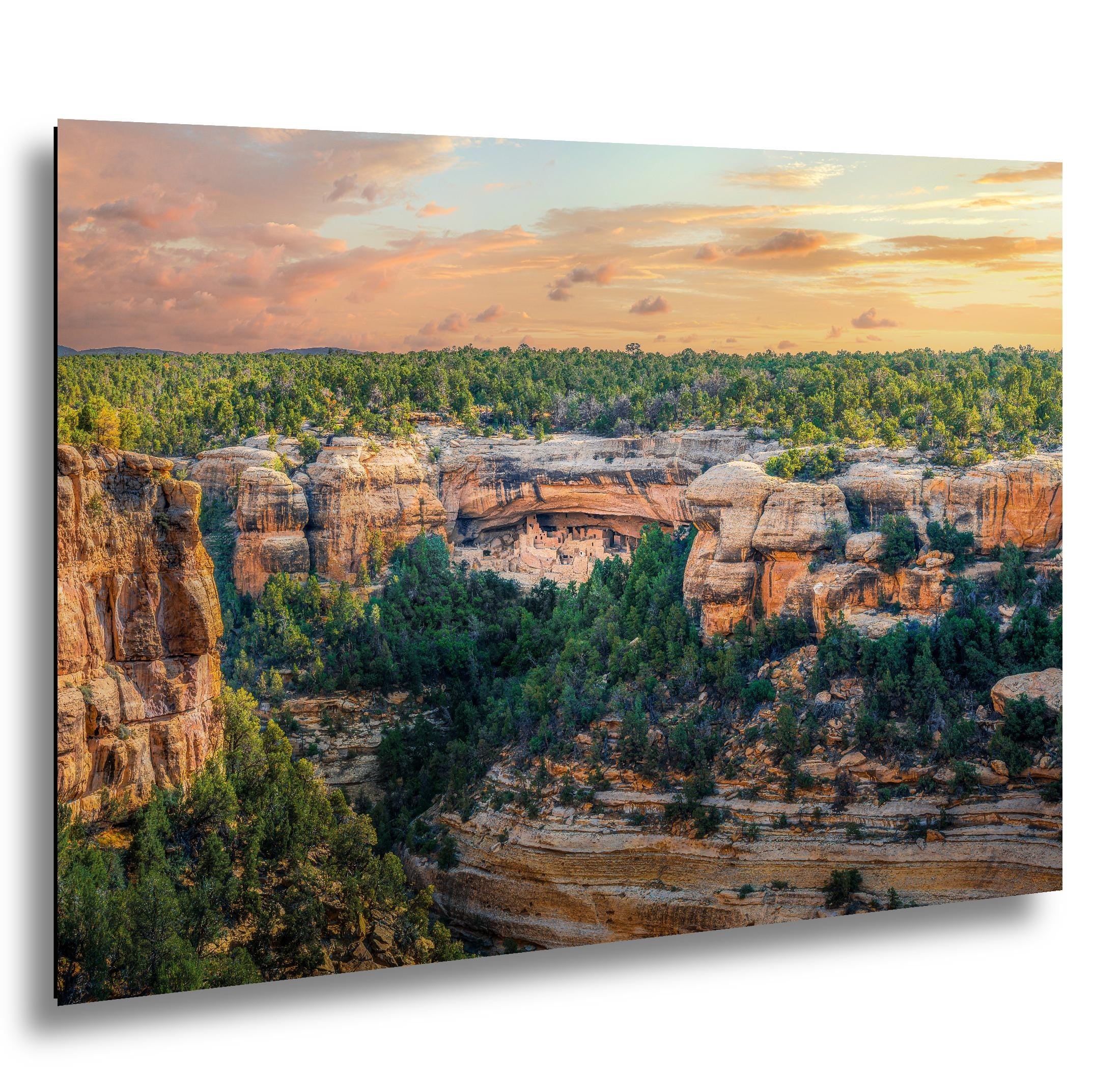 Spruce Tree House at Sunset, Mesa Verde National Park Colorado Photography Print