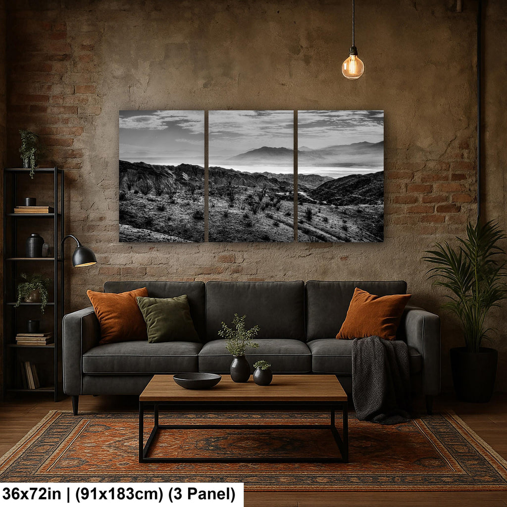 Desert Ridges: Salton Sea Mecca California Black White Photography Wall Art