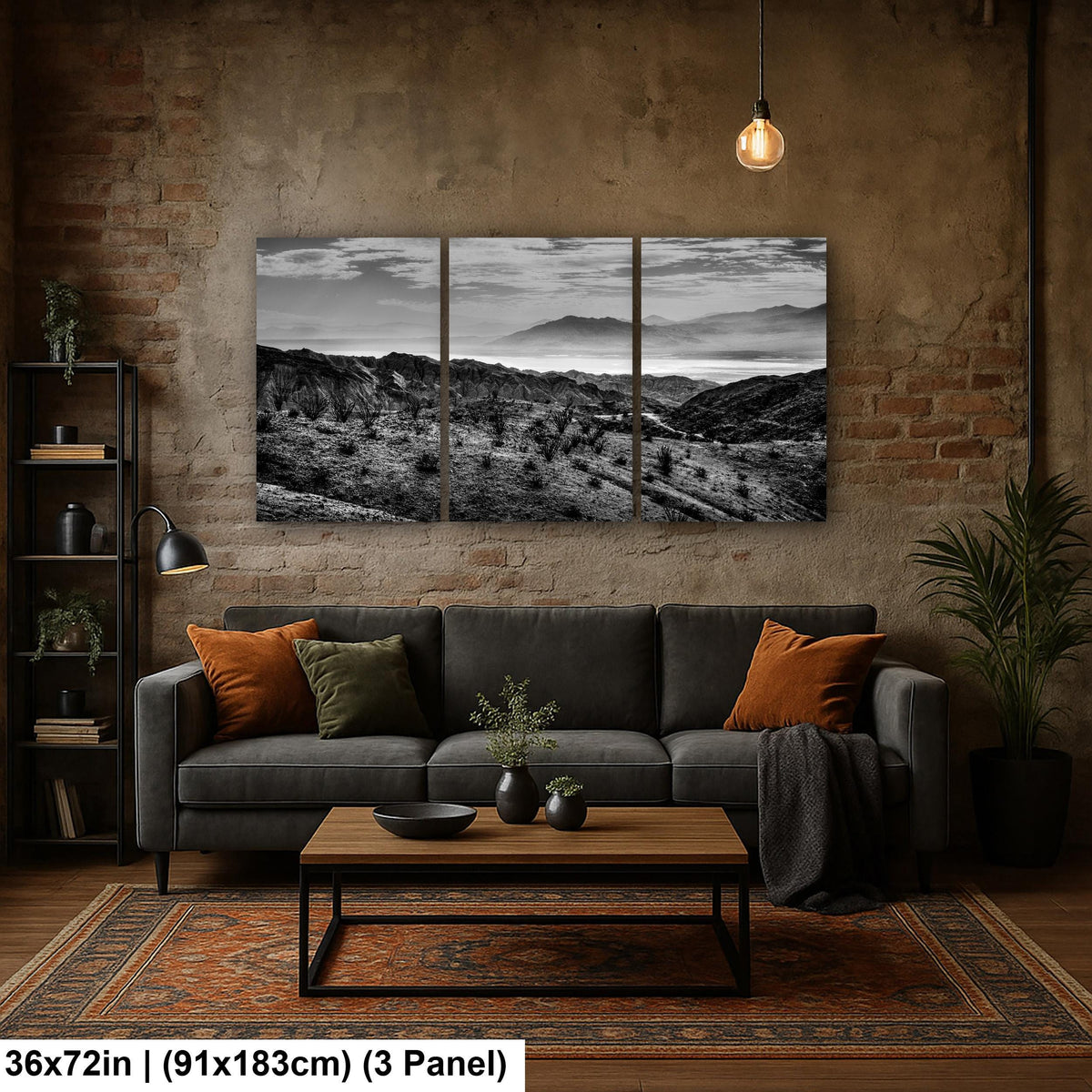 Desert Ridges: Salton Sea Mecca California Black White Photography Wall Art