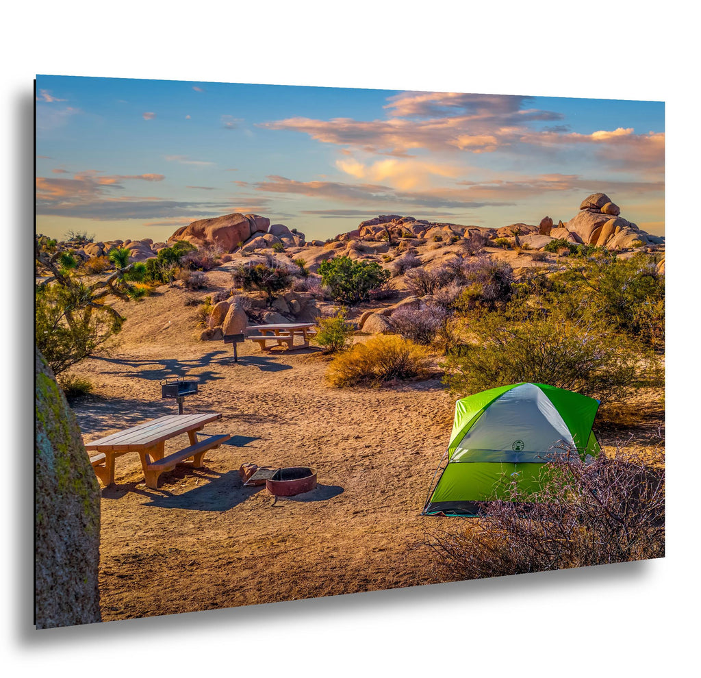 Desert Campsite at Sunset Joshua Tree National Park California Wall Art Photography Print