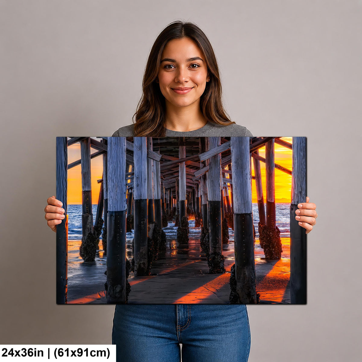 Beneath the Pier: Newport Beach California Sunset Photography Wall Art