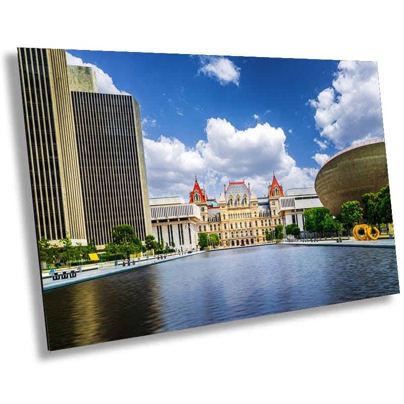 New York State Capitol Print: Albany Landmark Reflecting Pool Photography