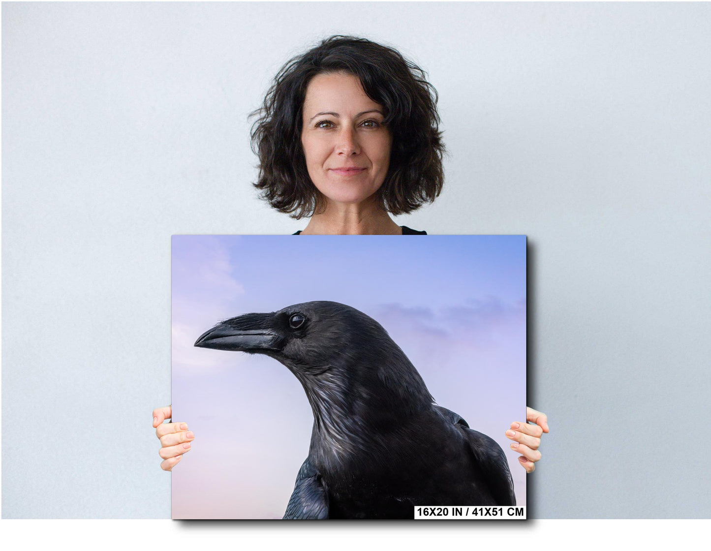 Raven Portrait Print: Arizona Desert Sky Wildlife Photography