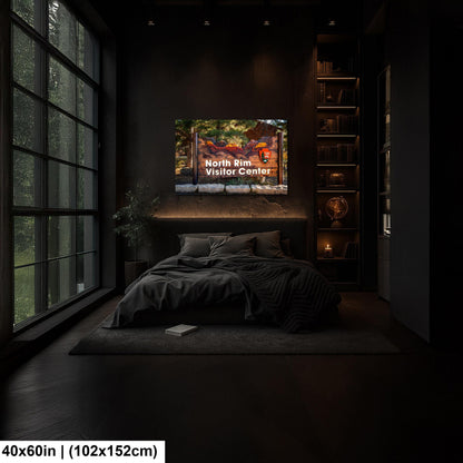 North Rim Visitor Center Sign, Grand Canyon National Park Arizona, Photography Print Wall Art