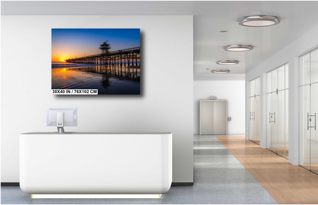 San Clemente Pier Sunset Print: Golden Hour Seascape Photography
