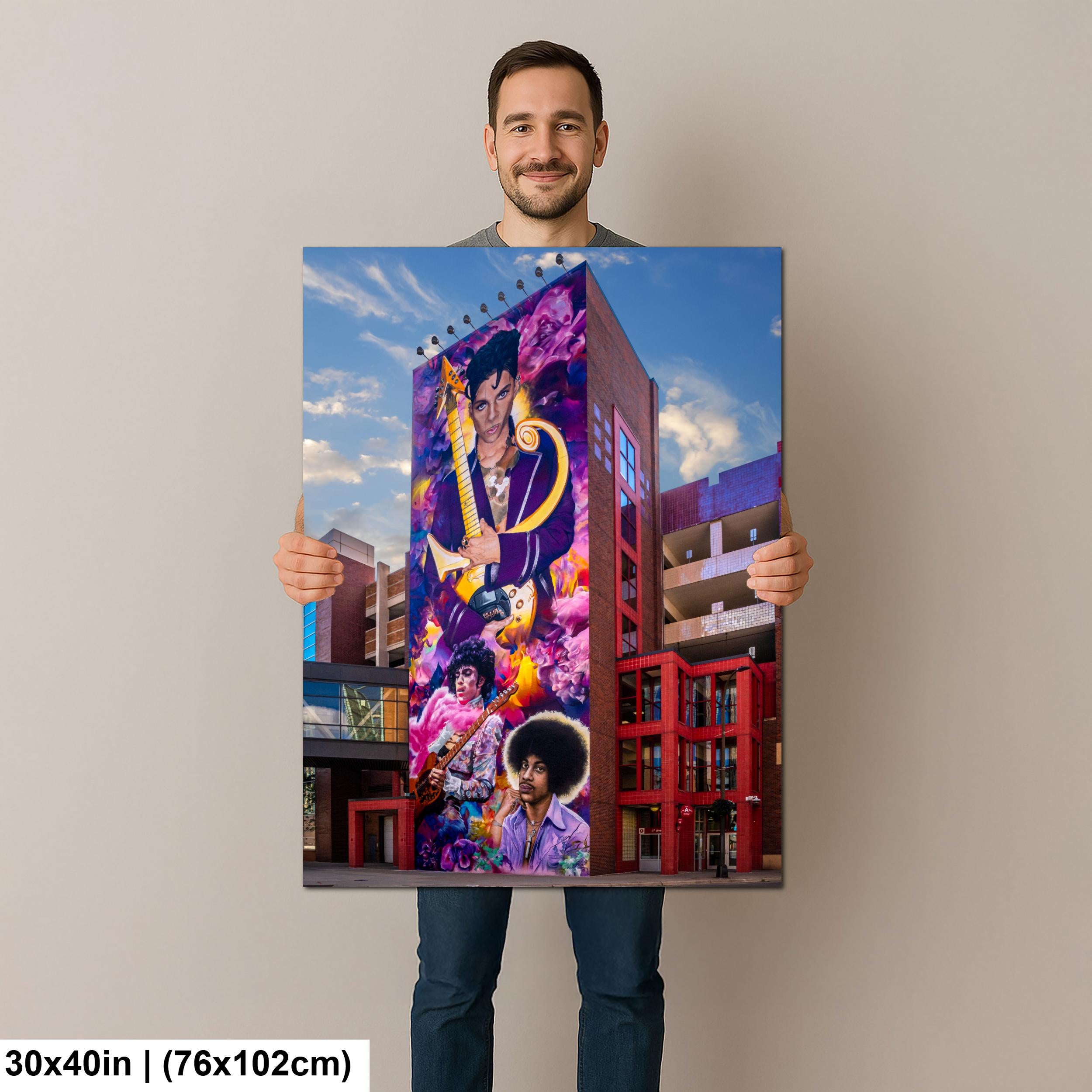 Prince Tribute Mural Minneapolis Photography Print, Minnesota Street Art Wall Decor, Purple Rain Urban Art