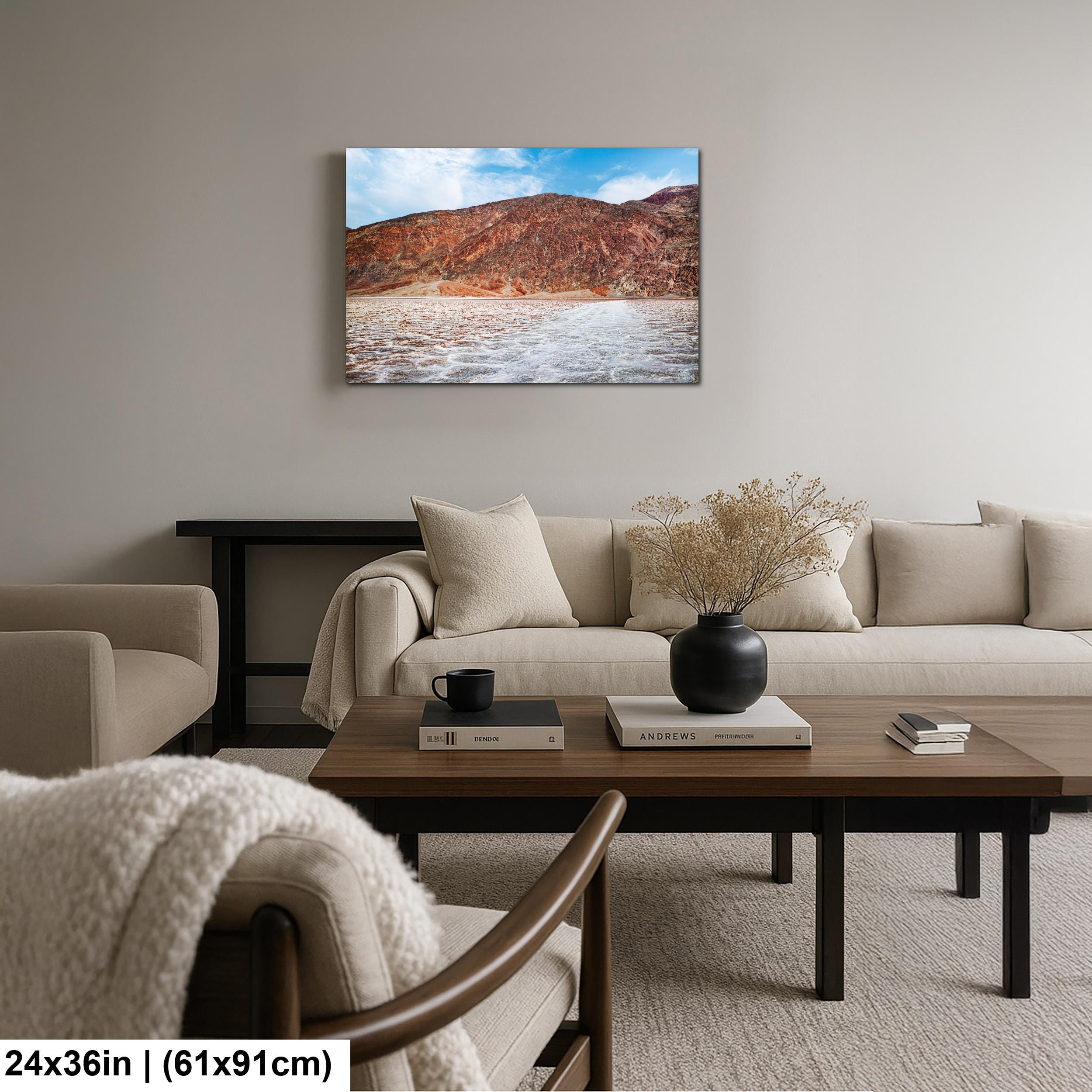 Badwater Basin Salt Flats and Black Mountains Death Valley California Photography Print
