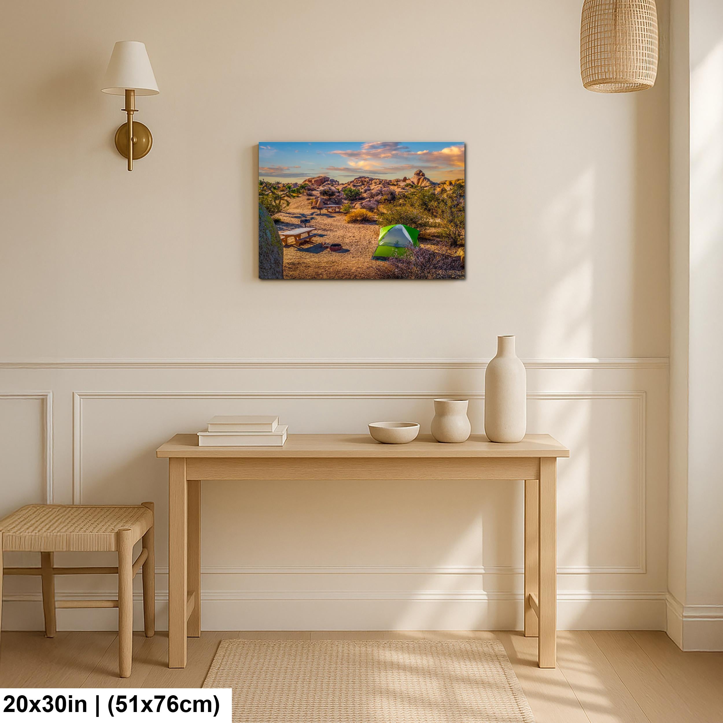 Desert Campsite at Sunset Joshua Tree National Park California Wall Art Photography Print