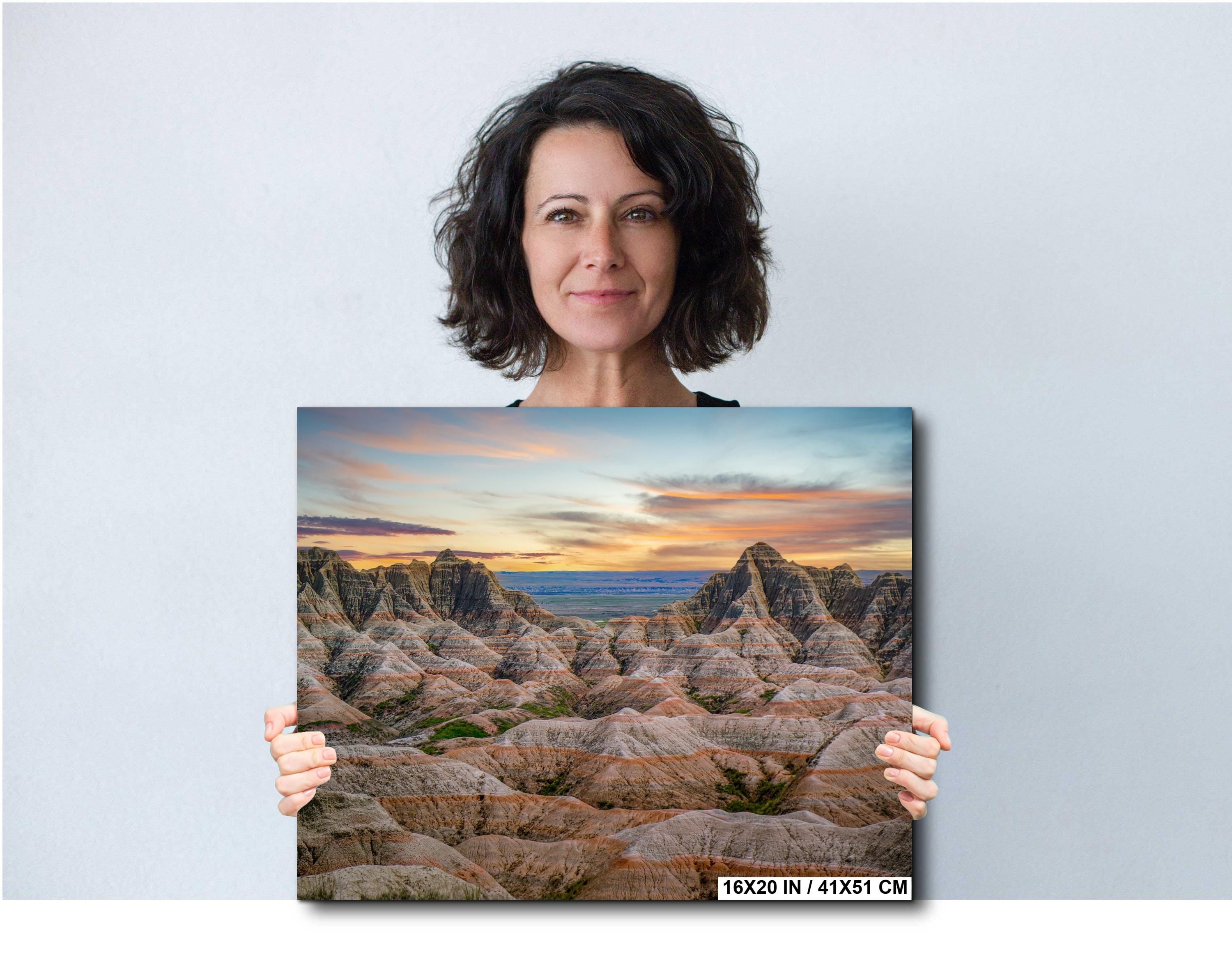 Badlands National Park Sunset Panorama: South Dakota Desert Landscape Photography Wall Art
