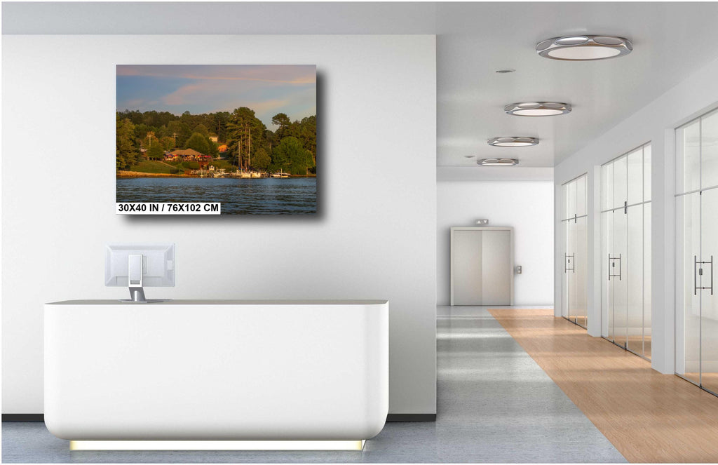 Cabana Lake Keowee at Sunset Dock and Dine South Carolina Print Wall Art Photography Aluminum/Acrylic/Metal/Canvas Nature Water Photography