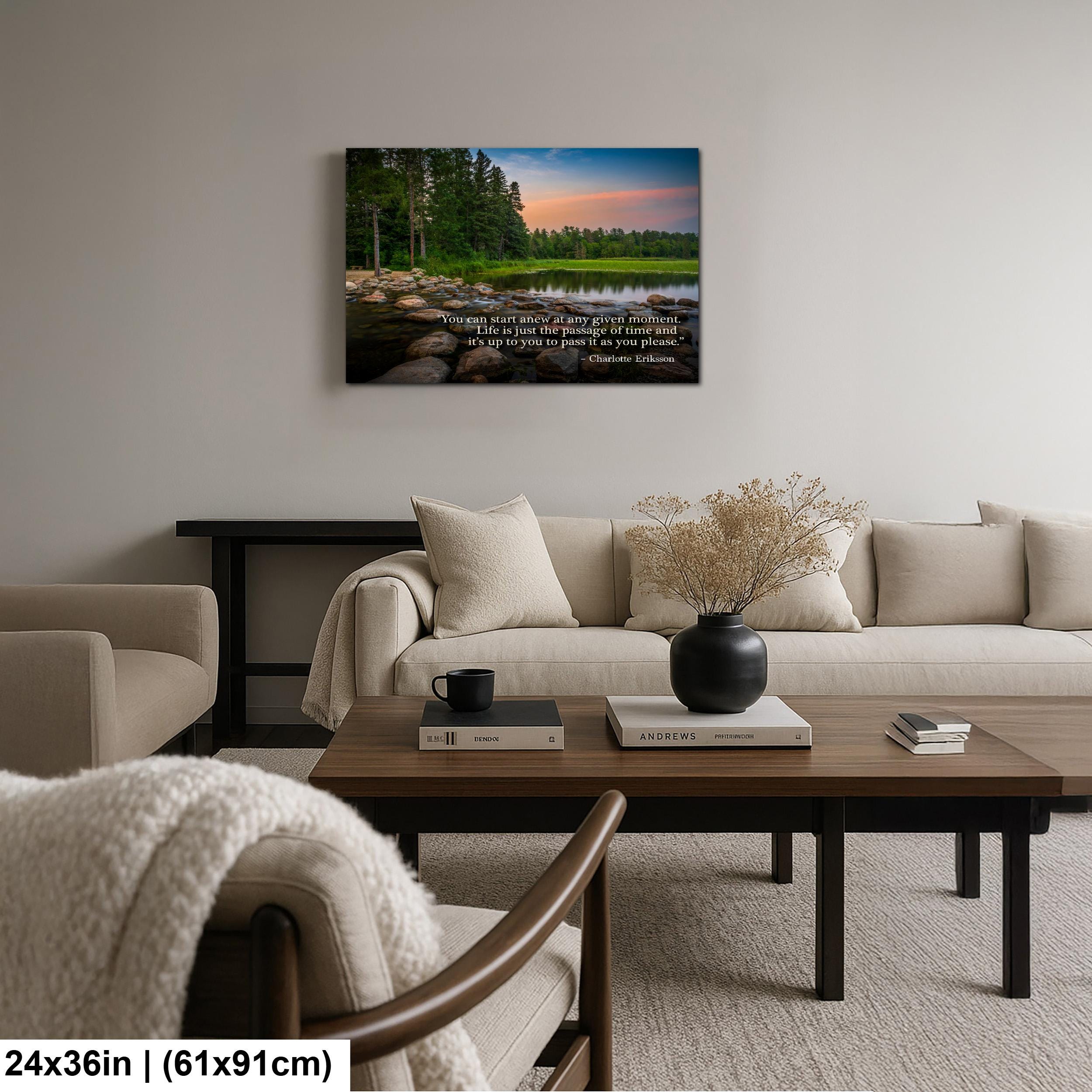 Motivational Wall Art – New Beginnings Art with Growth Quote & Nature Photography Print