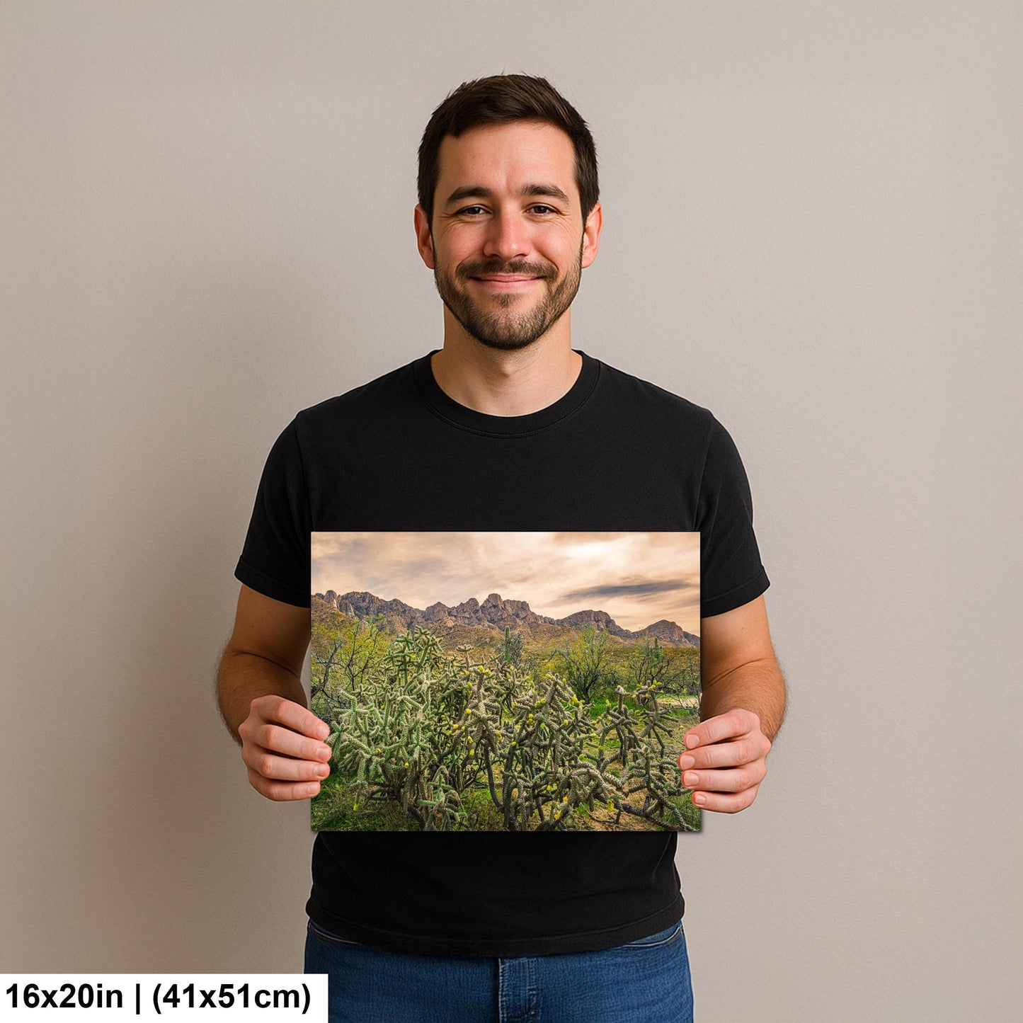 Catalina State Park Blooming Cholla - Tucson Arizona Desert Mountains Photography Print