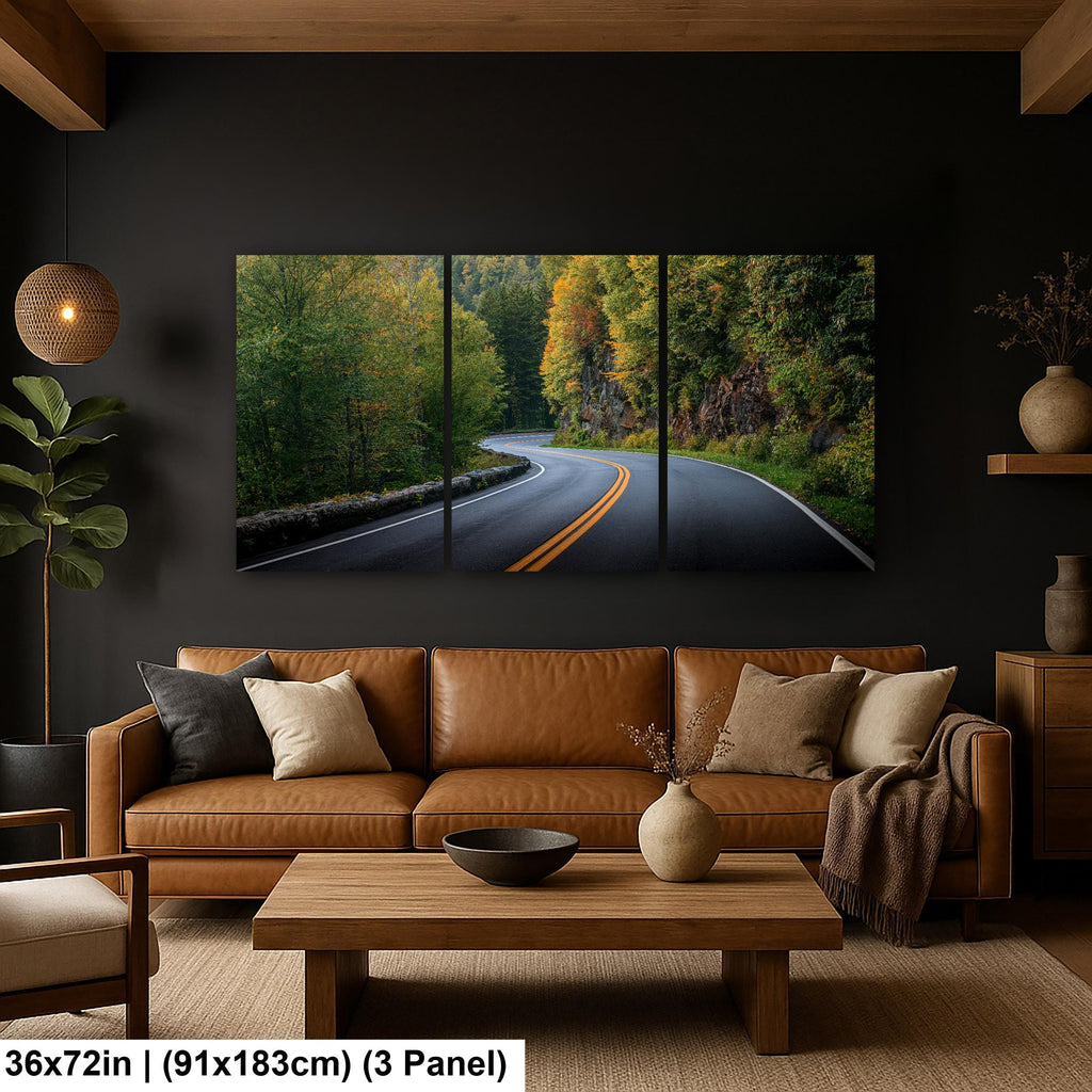 Winding Solace: Curved Road Great Smoky Mountains National Park Wall Art